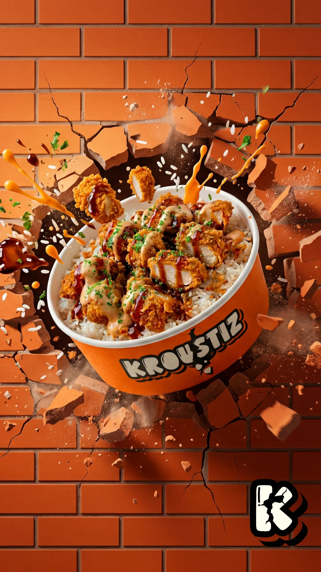 Visuel Lancement de marque Kroustiz pour Kroustiz · Direction artistique, IA générative