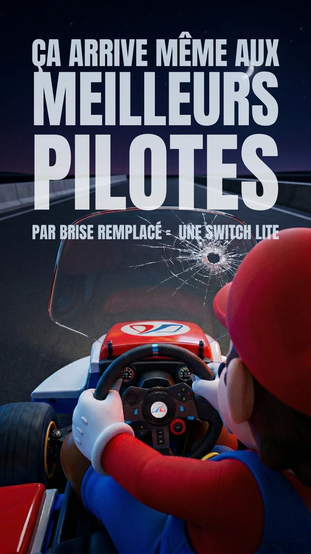 Visuel Nintendo Switch pour votre pare-brise pour Xpress Glass · Direction artistique, Storytelling